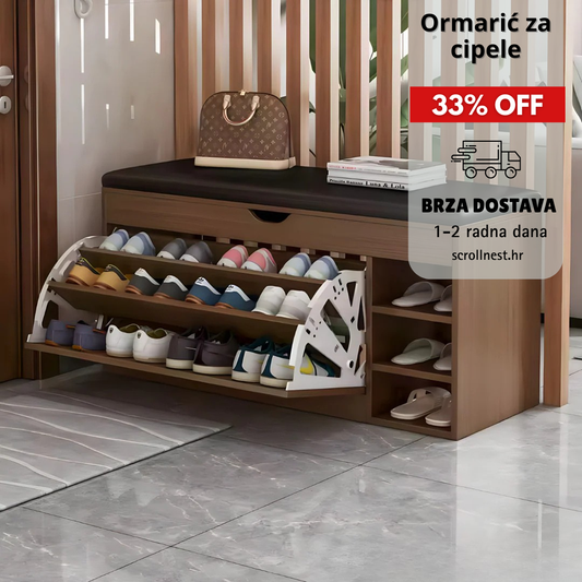 Ormarić za cipele sa tapeciranim sjedalom