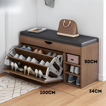 Ormarić za cipele sa tapeciranim sjedalom