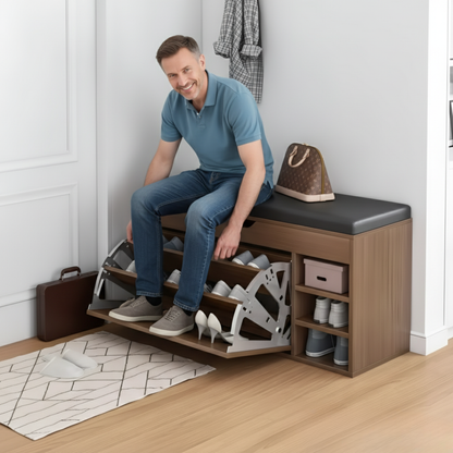 Ormarić za cipele sa tapeciranim sjedalom