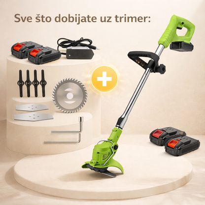 Aku trimer za travu s 2 baterije