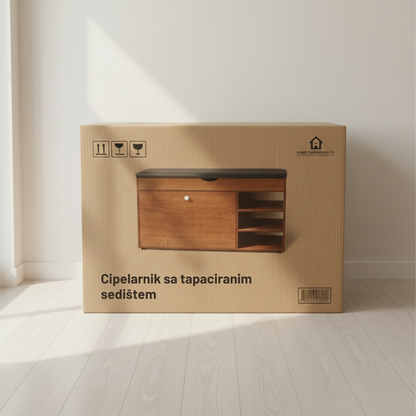 Ormarić za cipele sa tapeciranim sjedalom