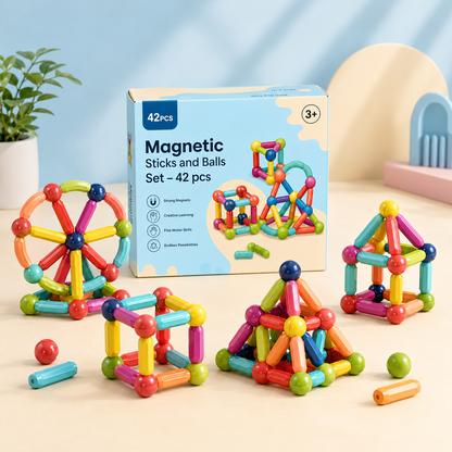 Set magnetskih štapića i kuglica – 42 kom